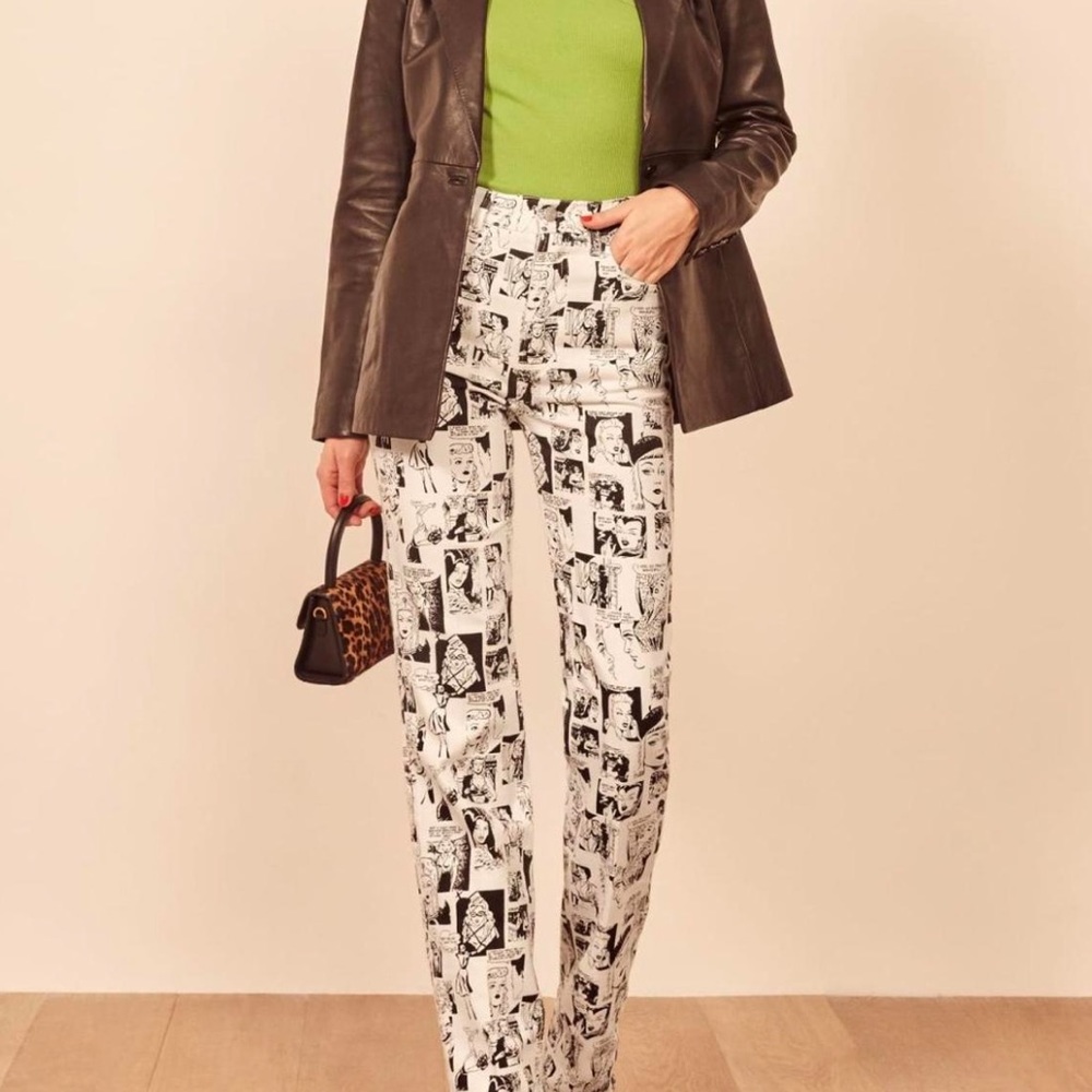 Reformation newsprint jeans